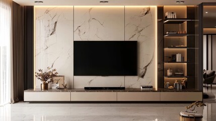 Fototapeta premium Classic luxury television showcasing elegant lighting features.