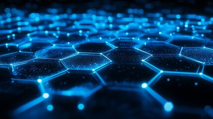 Blue Hexagonal Data Structure Digital Glow 1