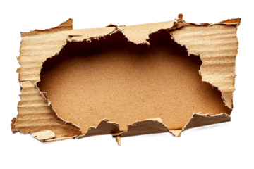 Torn cardboard with a hole allowing light to pass