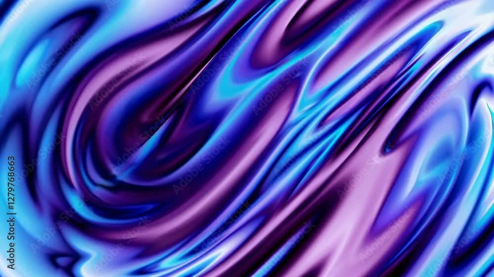 Poster abstract video art with flowing purple and blue waves. dynamic, fluid motion captured from a close-u