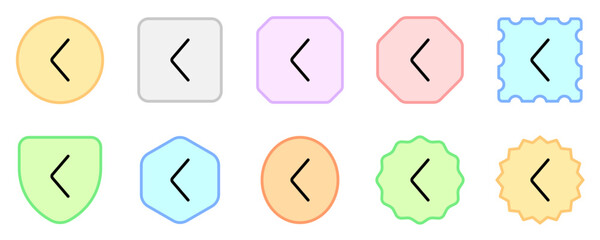 Vector single arrow chevron left icon. Black, white background. Perfect for app and web interfaces, infographics, presentations, marketing, etc.