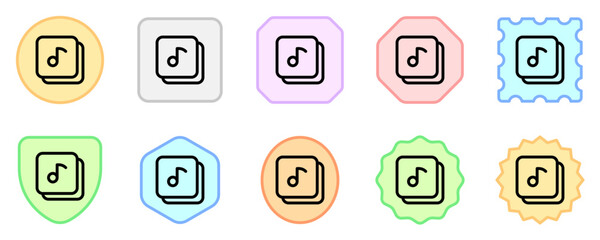 Editable vector music playlist album icon. Black, transparent white background. Part of a big icon set family. Perfect for web and app interfaces, presentations, infographics, etc