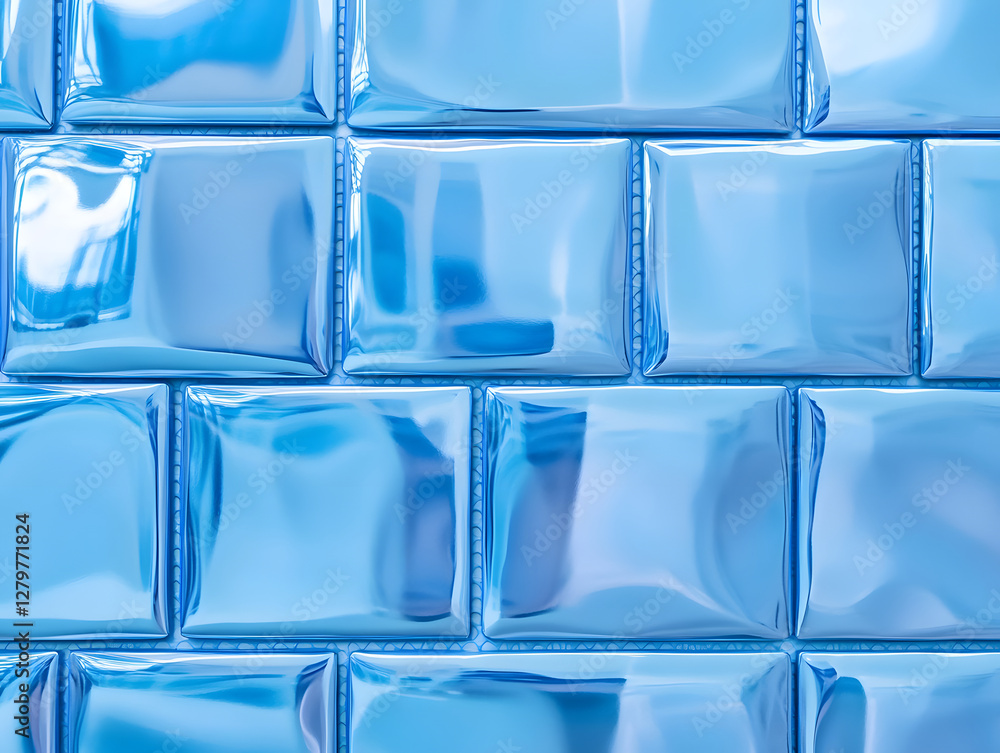 Aufkleber array of light blue glossy square tiles