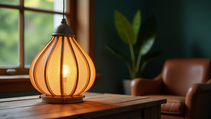 Vintage-Inspired Paper Cage Lamp &ndash; A decorative paper cage lamp with vintage detailing, offering a nostalgic yet sustainable lighting solution.