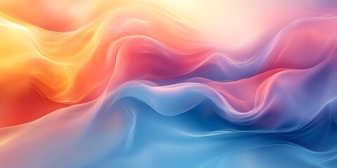 Obraz premium Abstract Colorful Waves: A Serene Digital Painting