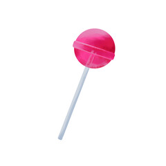 Pink lollipop isolated on white