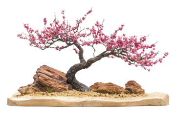 Beautiful artificial cherry blossom tree with pink flowers on display