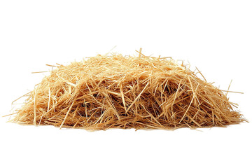Pile of Straw Isolated Against Black Background