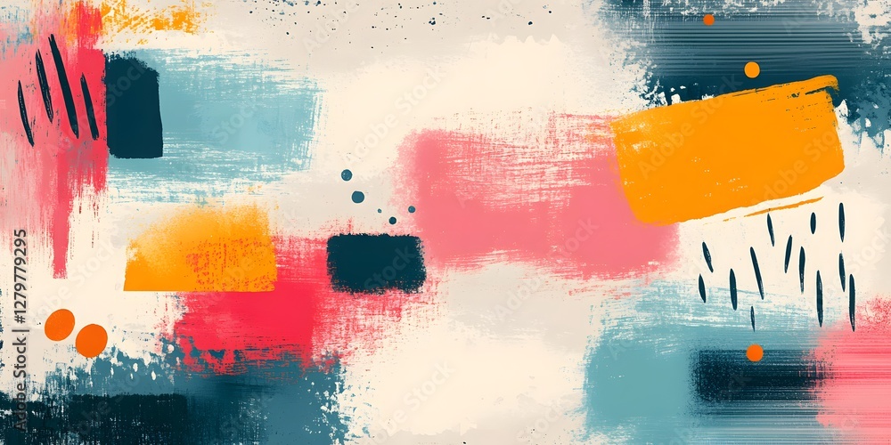 Poster abstract colorful strokes: a vibrant canvas of texture and form