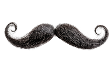 Unique curly mustache with distinct style
