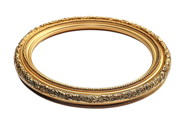 Decorative round gold frame with intricate design