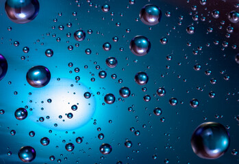 water drops on blue