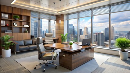 Fototapeta premium Office space view inside Interior design Construction and repair Furniture design hexartInterior Backgrounds for advertising Texture editor Picture marketing Image business Wallpaper desktop Template