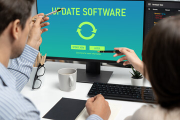Software update on computer for brisk version of device software upgrade