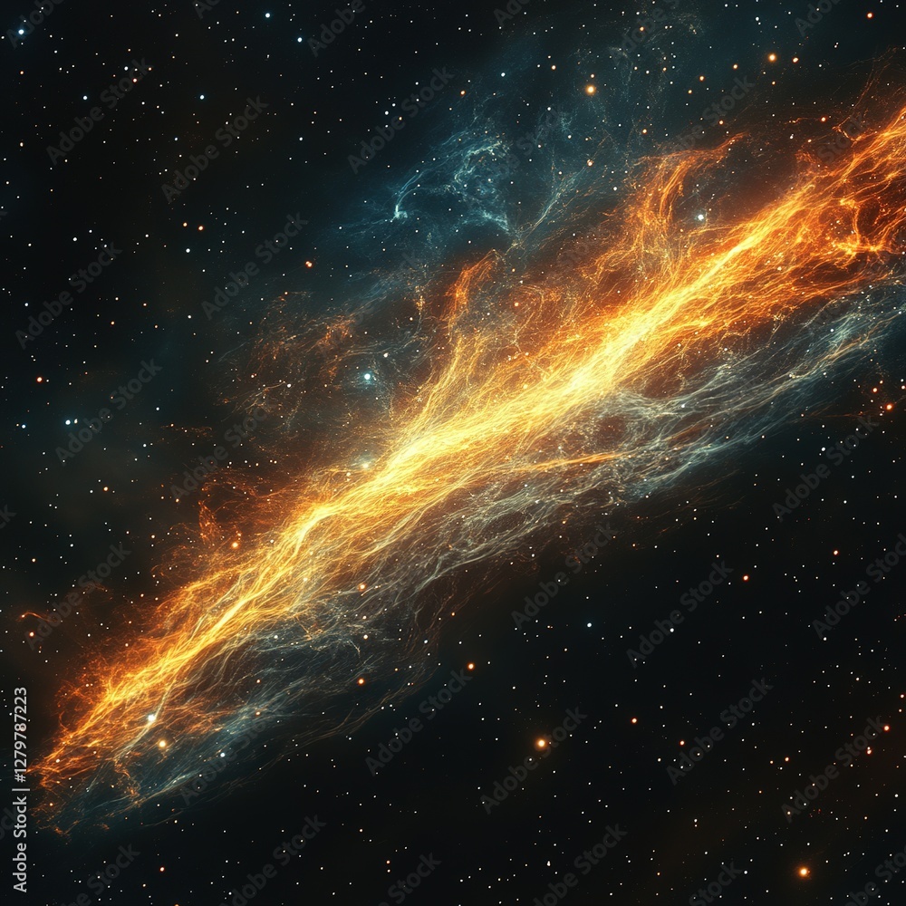 Poster cosmic explosion of color deep space digital artwork galactic environment wide-angle view abstract c