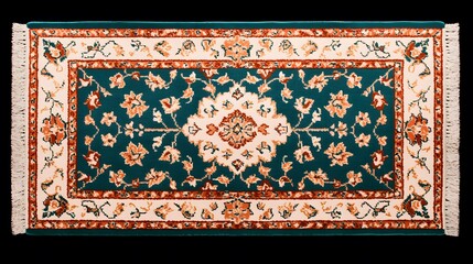 Exquisite handcrafted rug artisan workshop textile art indoor setting top-down view traditional craftsmanship