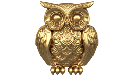 Detailed golden owl figurine