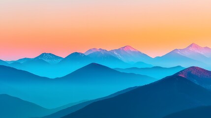 Naklejka premium Majestic mountain sunrise blue ridge mountains landscape photography natural beauty panoramic view tranquil atmosphere