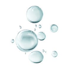 Fresh Water Bubbles Floating in Air with Clear Background Effect