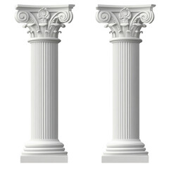 Obraz premium Classic Marble Columns with Intricate Details and Decorative Carvings