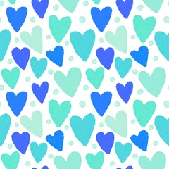 Valentine hearts seamless 14 February love pattern for wrapping paper