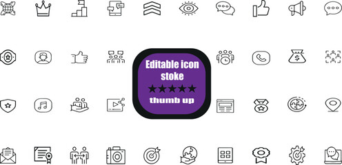 MobileThumb-up icon set. It includes like,