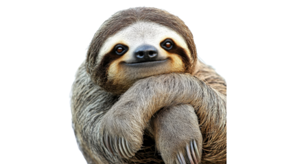Sloth resting with a friendly expression