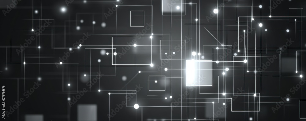 Poster abstract gray background with geometric shapes and squares, a illustration of a technology banner de