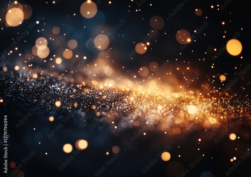 Aufkleber captivating abstract background of glowing particles and gentle bokeh in a dark setting for creative
