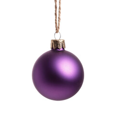 Obraz premium Shiny Purple Christmas Ornament Hanging on a Natural Yarn String