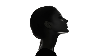 Elegant womans profile silhouette