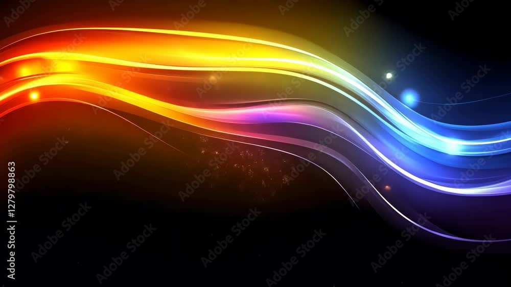 Aufkleber colorful abstract wave patterns create a vibrant and dynamic visual effect in a dark background sett