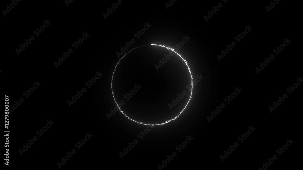 Poster neon circle frame loading icon background.circle shape frame blue color glowing fluorescent neon lig