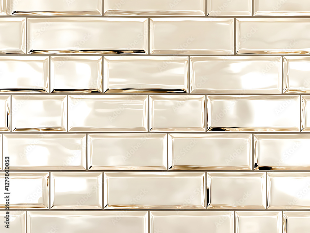 Poster high-gloss rectangular tiles in brick pattern
