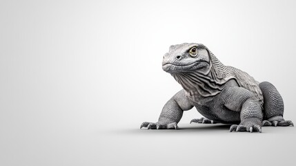 Obraz premium Detailed and Realistic Rendering of a Lizard on a Clean Background for Educational and Creative Use