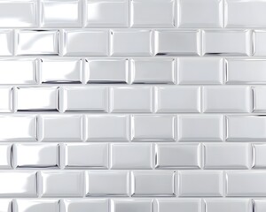 High-Gloss White Rectangular Tile Wall
