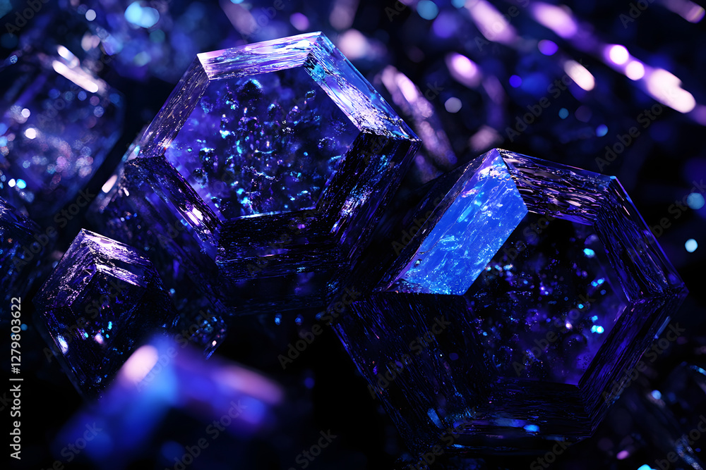 Aufkleber image of multiple translucent hexagonal crystals