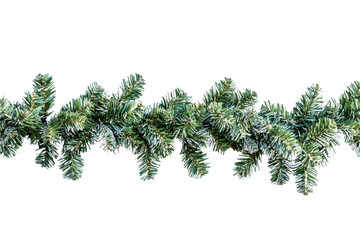 Green garland for festive decoration indoors