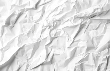 A close-up of crumpled white paper texture, ideal for backgrounds or design elements.