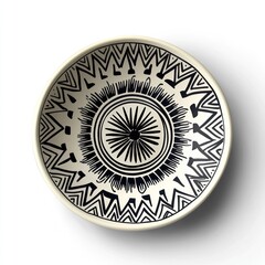 Obraz premium Decorative Bowl with Geometric Black and White Design
