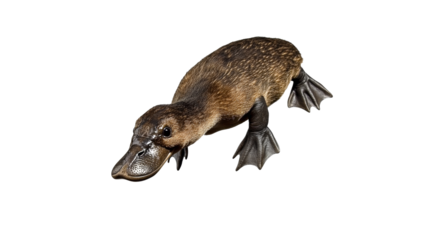 Unique characteristics of a platypus swimming