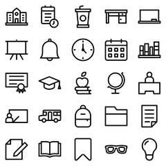 School Environment icon sign collection