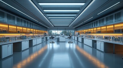 Fototapeta premium A Modern Laboratory Interior Showcasing Scientific Research and Equipment
