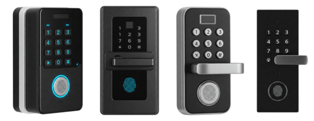 set of code electronic locks on the door