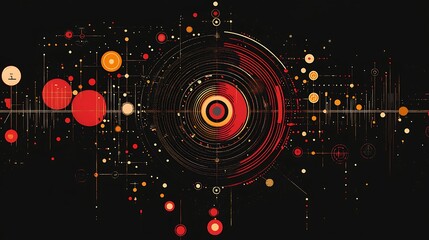 Abstract data visualization, circles, patterns