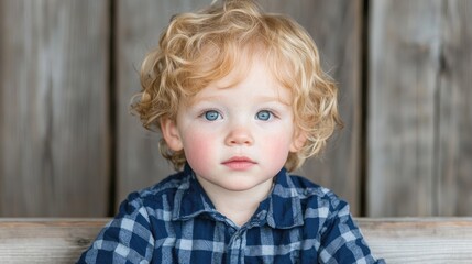 Toddler boy portrait, wooden background,  cute child, family photography
