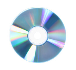 One shiny compact disc isolated on white