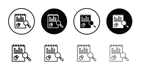 Analytics report icon Thin line flat illustration