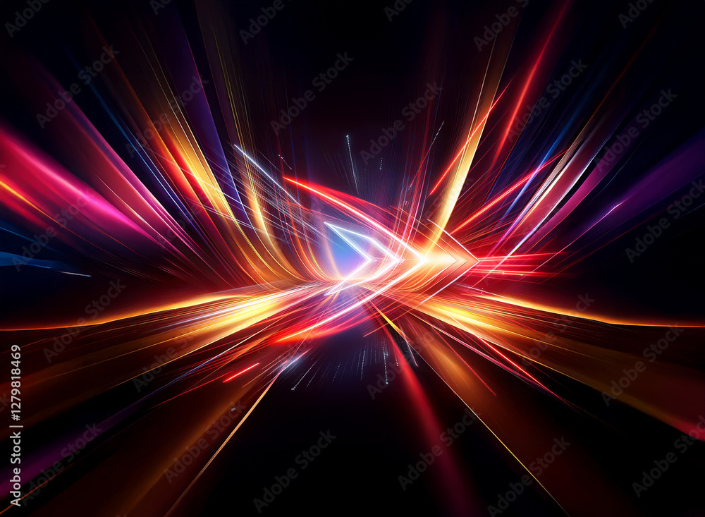 Aufkleber vibrant streaks of light, a double exposure effect, create an abstract and dynamic composition. colo