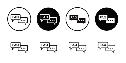 FAQs icon Thin line flat illustration